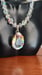 Image of 67 CARAT RARE MYSTIC TOPAZ PENDANT WITH LARGE AND MINIATURE SWAROVSKI CRYSTAL BEADS