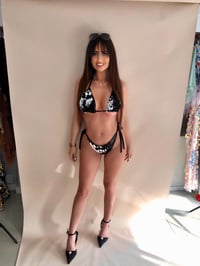 Image 2 of Black and Silver Two Tone Flip Sequin Bikini