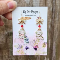 Image 2 of Valentine Cat Earrings | Cat and Hearts Earrings