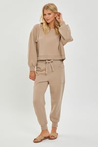 Image 5 of HIGH RISE SIDE POCKET RELAXED JOGGER PANTS