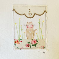 Image 1 of Art - wall art mixed media Kitty Cat