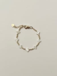 Image 2 of Gold Filled Beaded Clover Baby Bracelet 