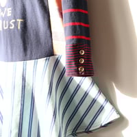 Image 4 of in pizza we crust 5/6 foodie hearts buttons stripe courtneycourtney long sleeved dress