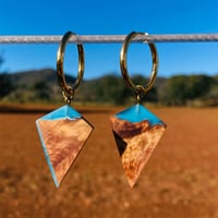 Orecchini legno e resina - Diamante Cala Xarraca