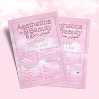 Image 3 of Price List / Flyer / Aftercare Cards Design 