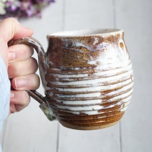 Image of Rustic Love Mug, Gorgeous Earthy Mug with Love Heart, 14 Ounce, Made in USA