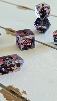 Image 3 of Nova - black lace polyhedral dice set 