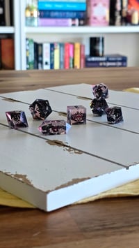 Image 1 of Nova - black lace polyhedral dice set 