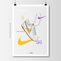 Image 1 of Sneaker Poster Air Force 1 x Kobe Bryant “Lakers Home”