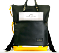 Image 1 of Mochila Book Holder impermeable negro con fondo amarillo