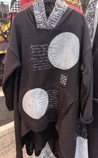 Image 5 of black oversized hoodie, handpainted