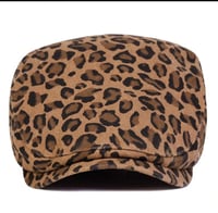 Image 1 of Leopard Newsboy Cap