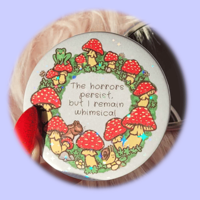 Image of The Horrors Persist | Whimsical Large Pocket Mirror 