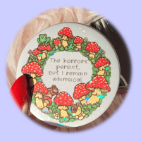 Image 1 of The Horrors Persist | Whimsical Large Pocket Mirror 