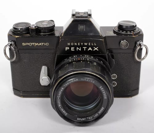 Image of Pentax Spotmatic BLACK SPIIa 35mm SLR Film Camera with SMC 50mm F1.4 lens #5471