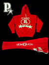 Playa Essentials “Red Star” Tracksuit (Hoodie + Stacked Sweats) 