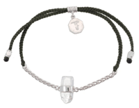 Clear Quartz Chain and Cord Silver 
