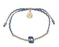 Lapis Lazuli Blue and White Bracelet Chain and Cord