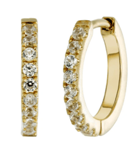 Mini Halo Hoops White Zirconia Gold 