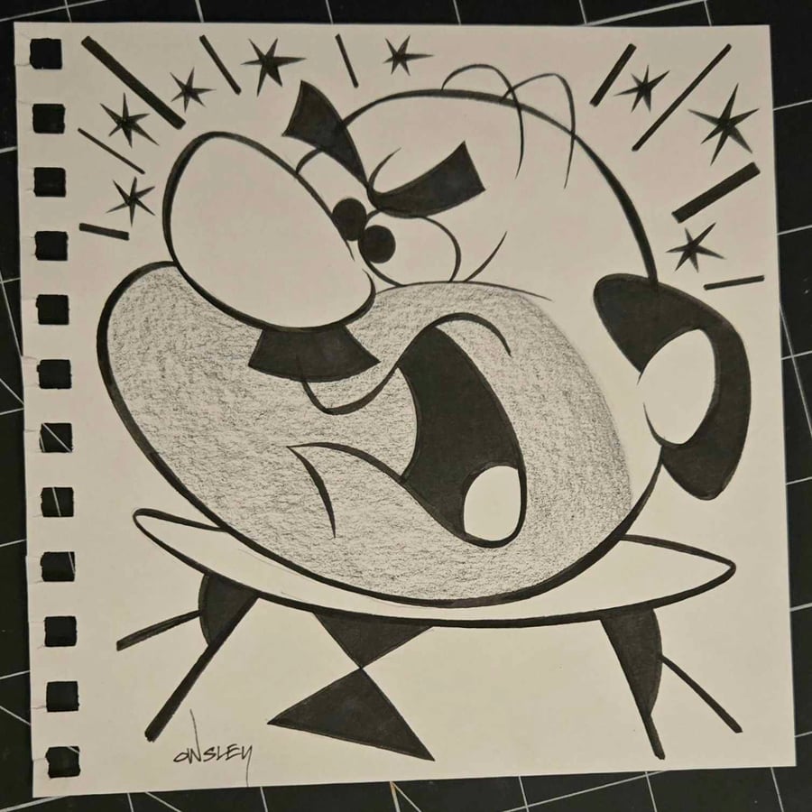 Image of HANNA-BARBERA's MR. SPACELY! 6x6 SKETCHBOOK ORIGINAL ART! THE JETSONS!