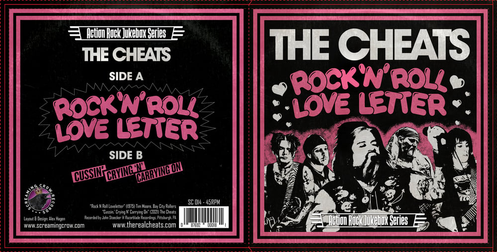 The Cheats "Rock N Roll Love Letter/Cussin, Cryin, N Carrying On" 45 (Screaming Crow) Only 1 Left!