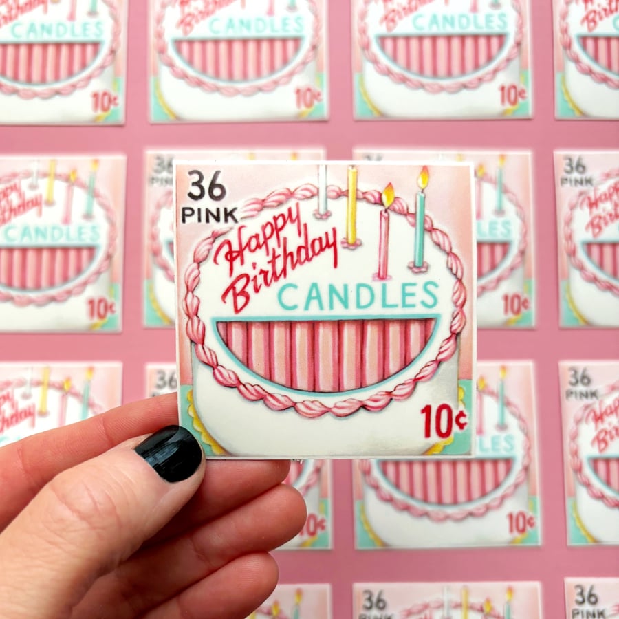 Image of Box of Birthday candles sticker 