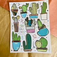 Image 1 of Potted Cacti Doodles Sticker Sheet