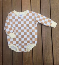 Image 1 of Relaxed fit Checked bodysuit