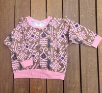 Image 1 of Pink Aztec Dolman Sweater