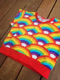 Image 1 of Short Sleeve rainbow dolman