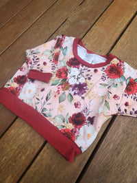 Image 1 of Pink Floral Dolman Sweater