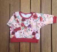 Image 2 of Pink Floral Dolman Sweater