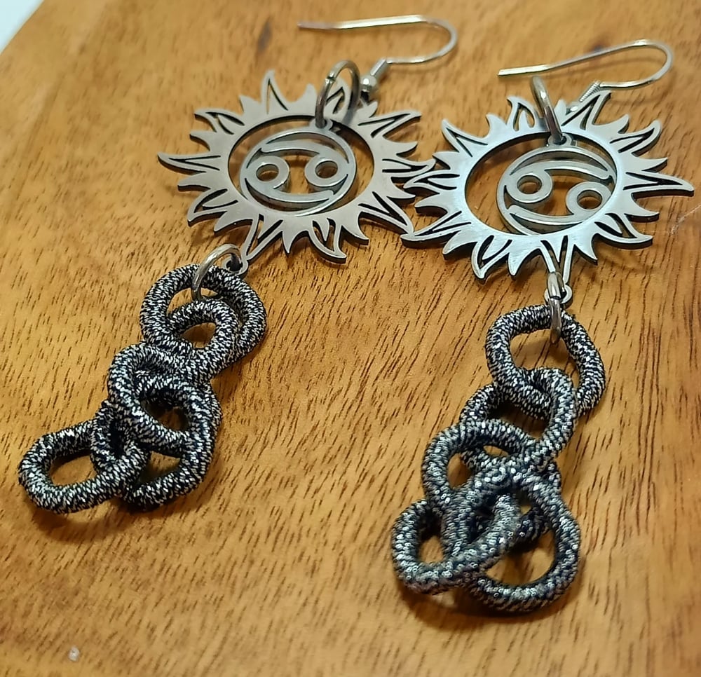 Image of Cancer Cosmic Sun Statement Earrings  - LIMITED EDITION