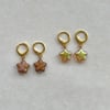 12mm glass star huggie hoop earrings