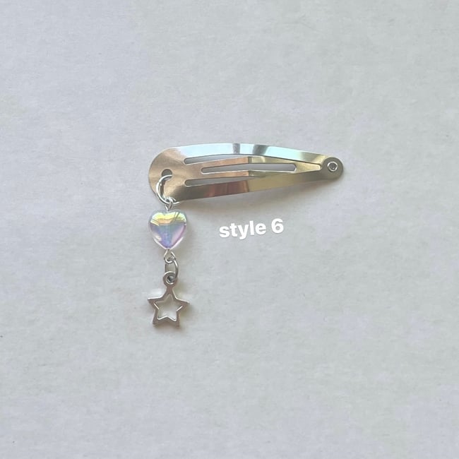 silver star barrette hair clips  