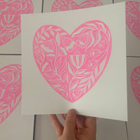 Botanical Heart Risograph Print