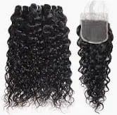 Image 1 of Water Wave Bundles with 5X5 Transparent Lace Closure