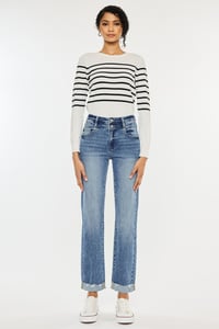 Image 1 of  HIGH RISE SLIM STRAIGHT JEANS - Kan Can 