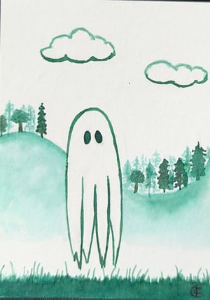 Inkvent Ghost Illustration #4 ACEO