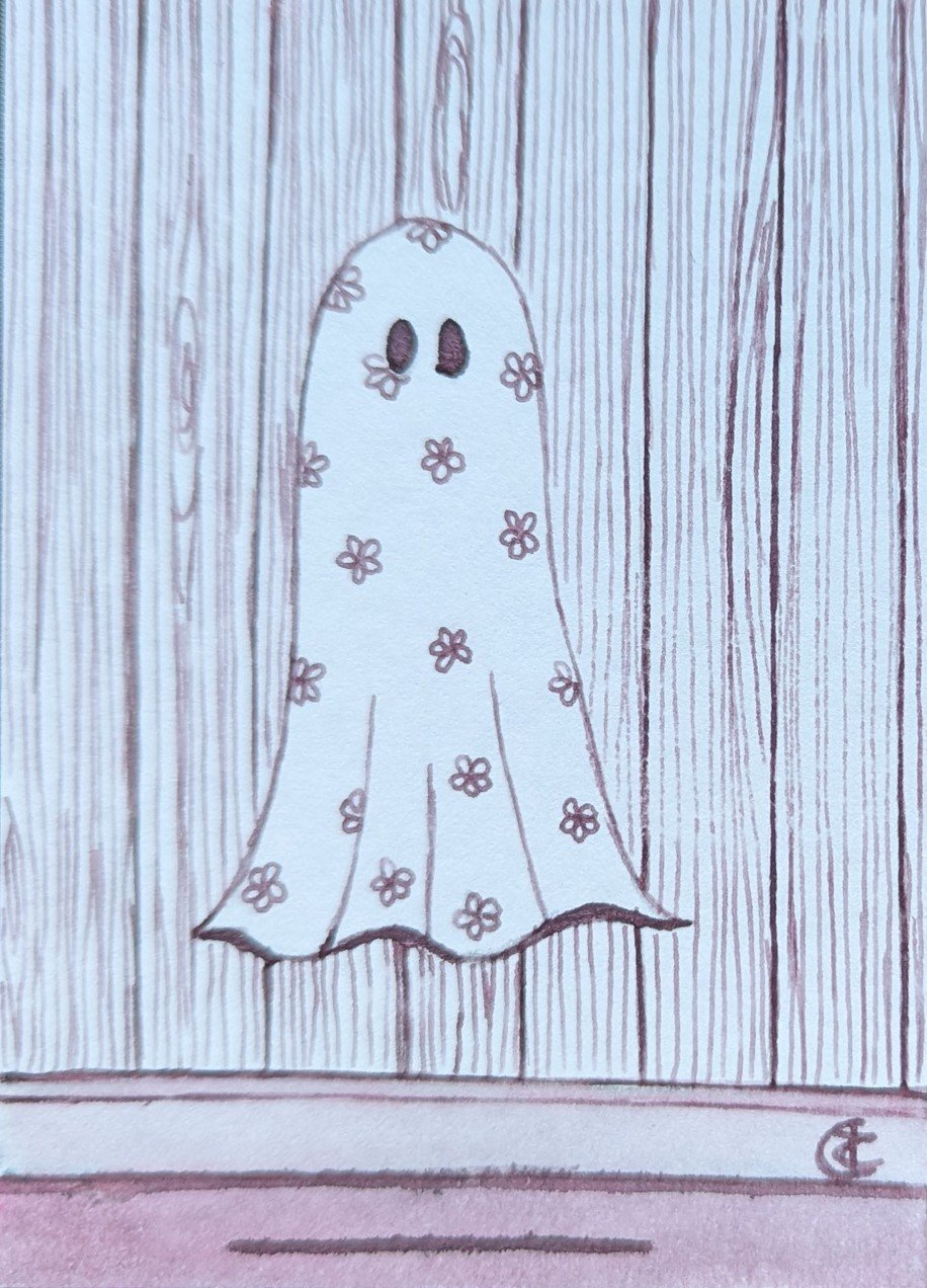 *RESERVED* Inkvent Ghost Illustration #10 ACEO