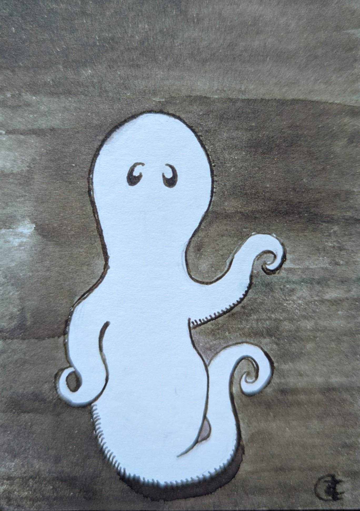 Inkvent Ghost Illustration #12 ACEO