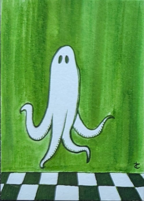 Inkvent Ghost Illustration #13 ACEO