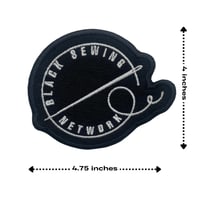 Image 2 of (NEW) Embroidered Black Sewing Network Twill Iron-On Patches