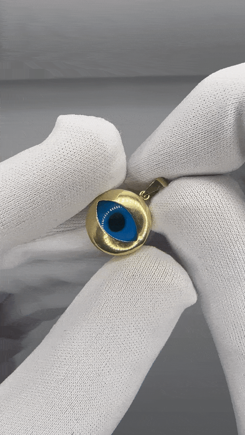 Image of 14K Evil Eye Charm Pendant