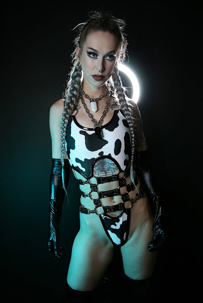 Image of COW PRINT BODYSUIT