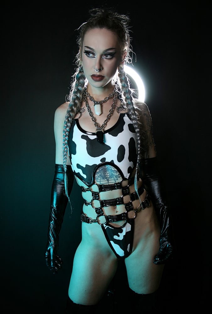 Image of COW PRINT BODYSUIT