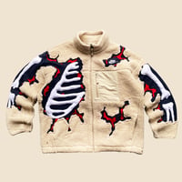 Image 1 of REWORKED NIKE 3D PUFF SKELETON SHERPA JACKET SIZE L