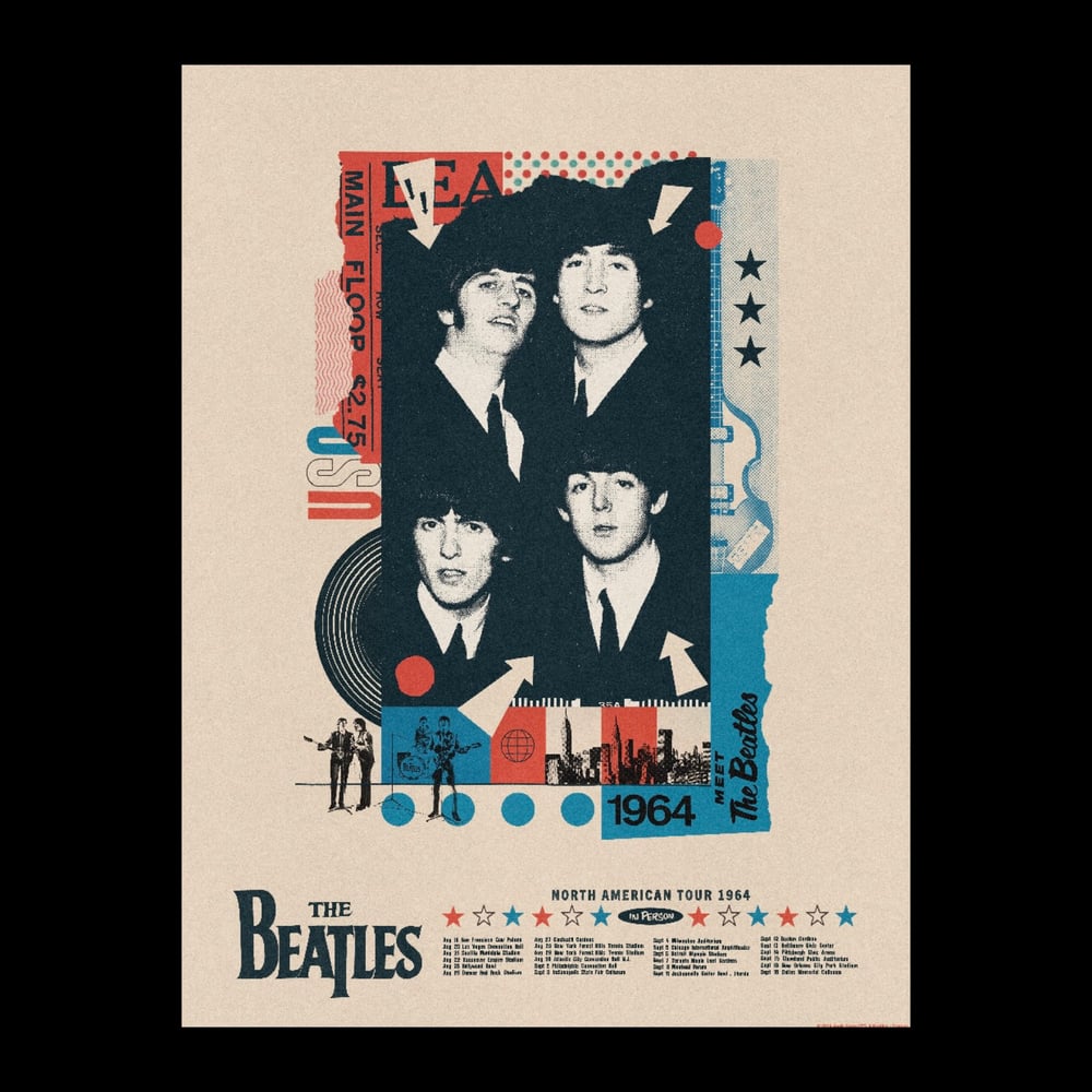 Image of The Beatles 1964 US Tour Poster - Poster Three