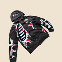 Image 3 of REWORKED NIKE CRACKY 3D PUFF SKELETON ZIPHOODIE SIZE L