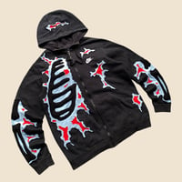 Image 2 of REWORKED NIKE CRACKY 3D PUFF SKELETON ZIPHOODIE SIZE L